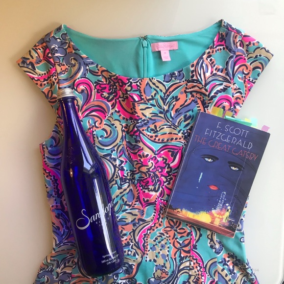 Lilly Pulitzer Dresses & Skirts - Lily Pullitzer Knit Boat Neck Blue, Hot Pink Dress